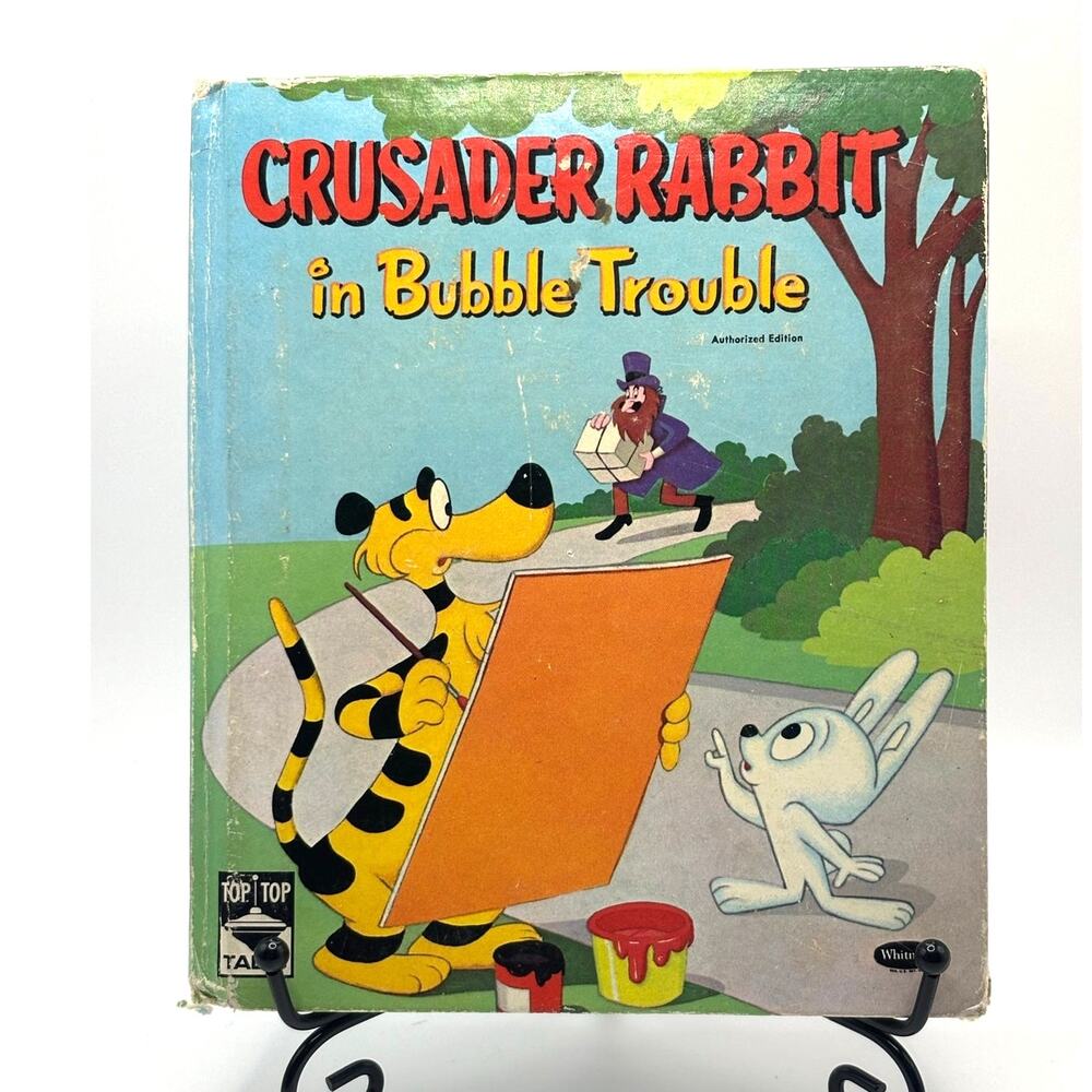 Vintage 1960 Crusader Rabbit, Bubble Trouble, Top Top Tales, by Nancy Hoag, HC